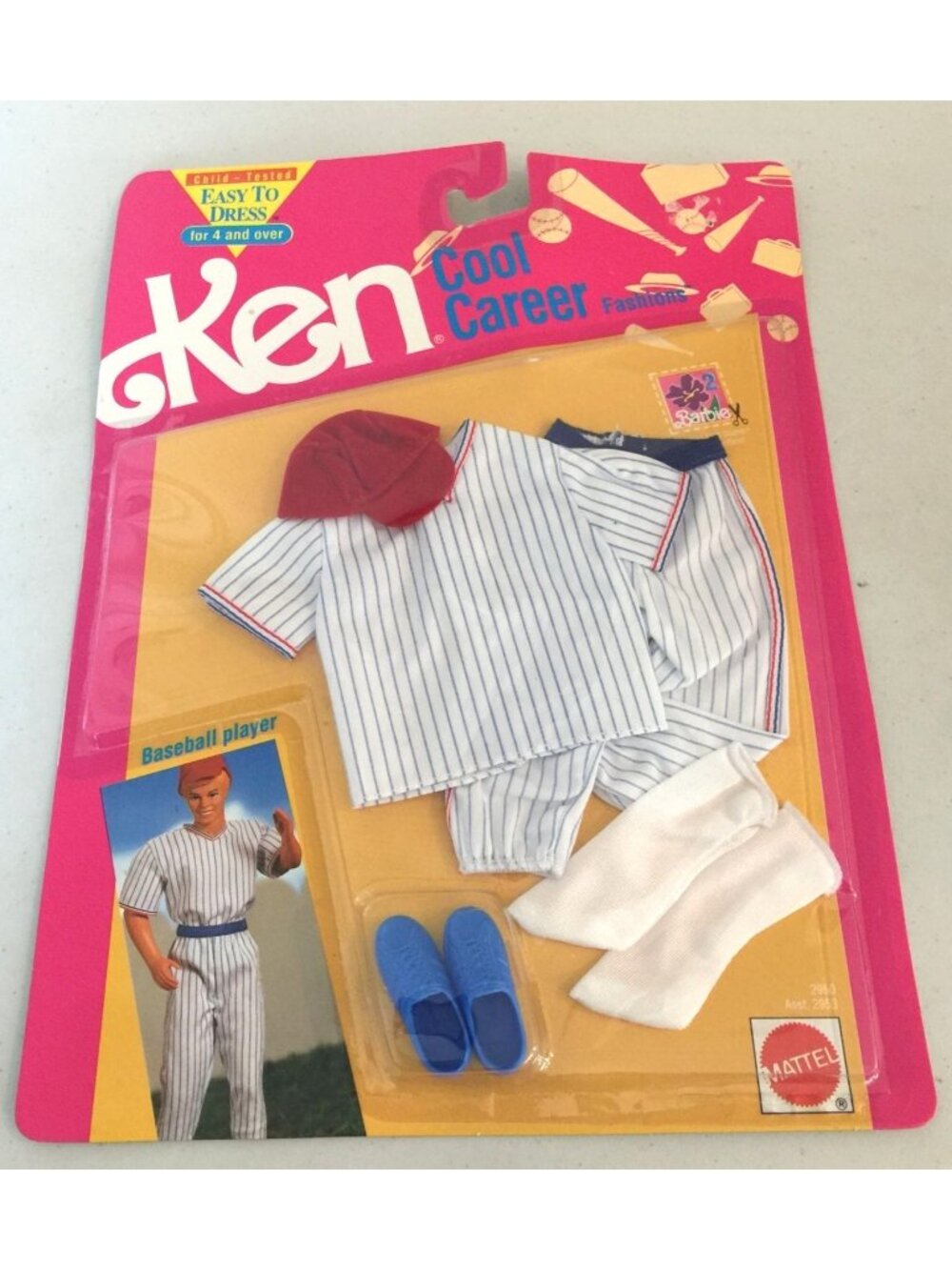 Mattel KEN Cool Career Fashions 1991 7 Piece Baseball Player Set #2950